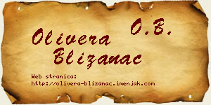 Olivera Blizanac vizit kartica